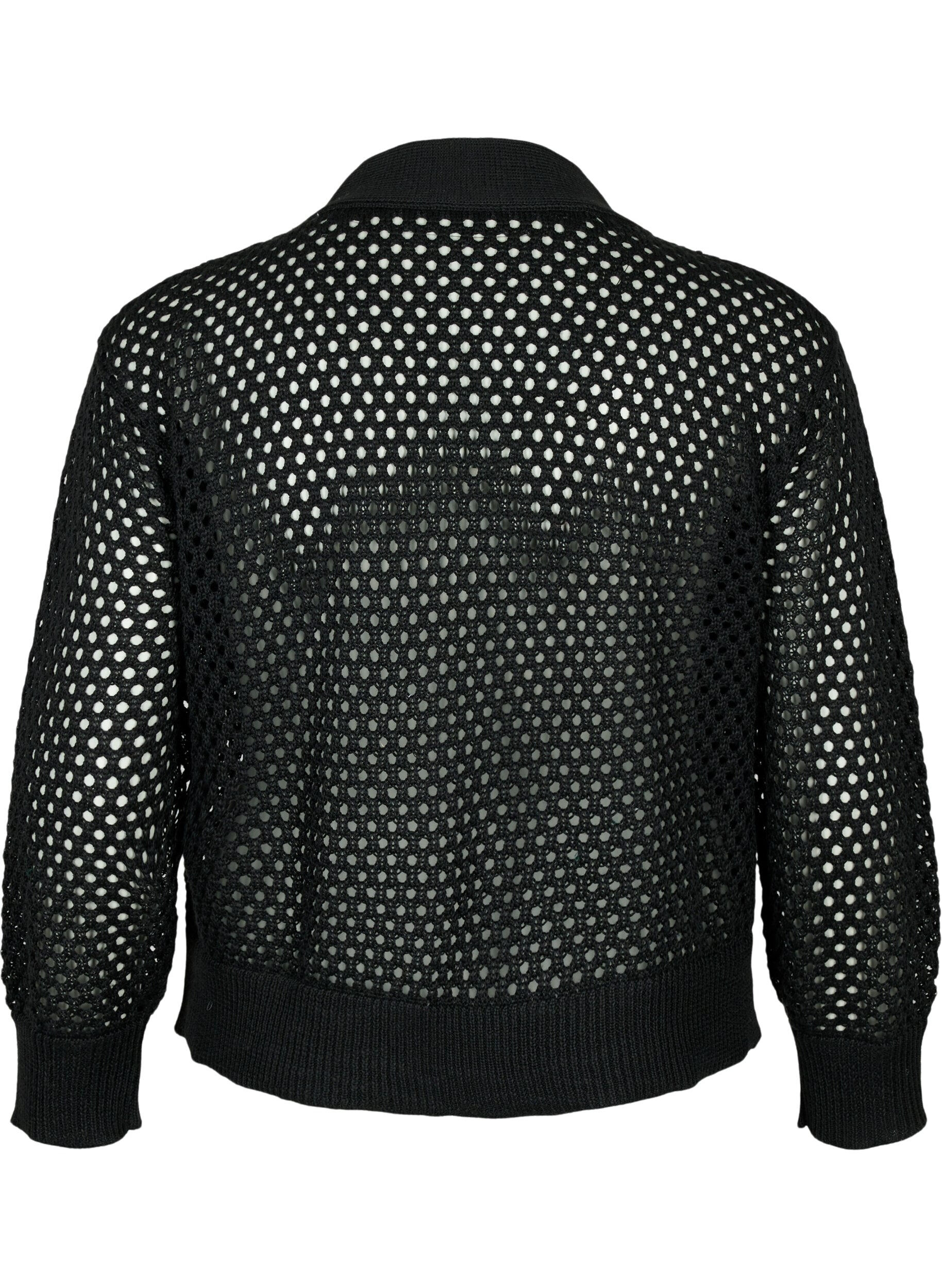 Zizzi kuviollinen pullover, Black, Packshot image number 1