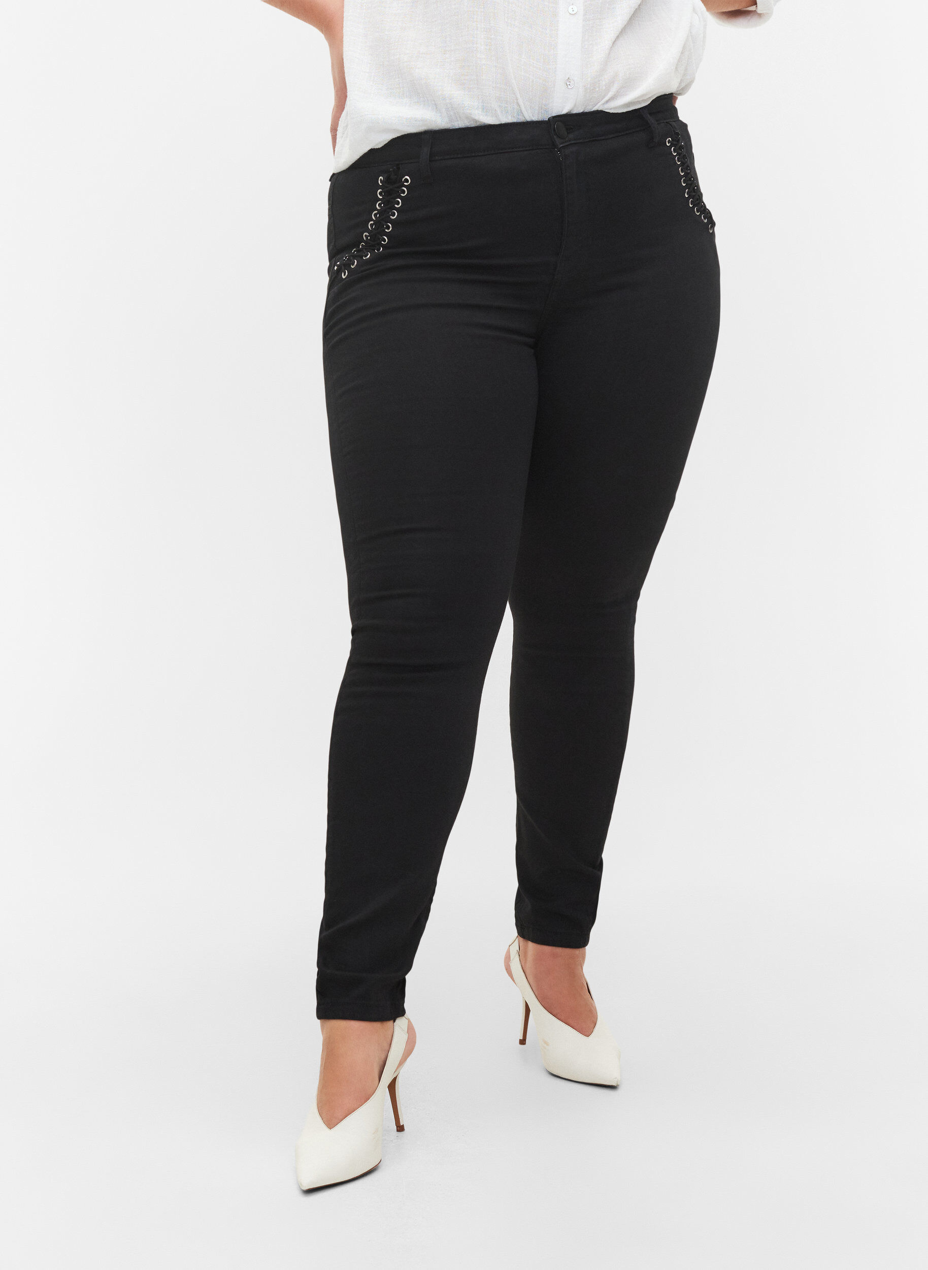 Zizzi Super slim Amy-farkut ny&ouml;rill&auml; , Black, Model image number 2