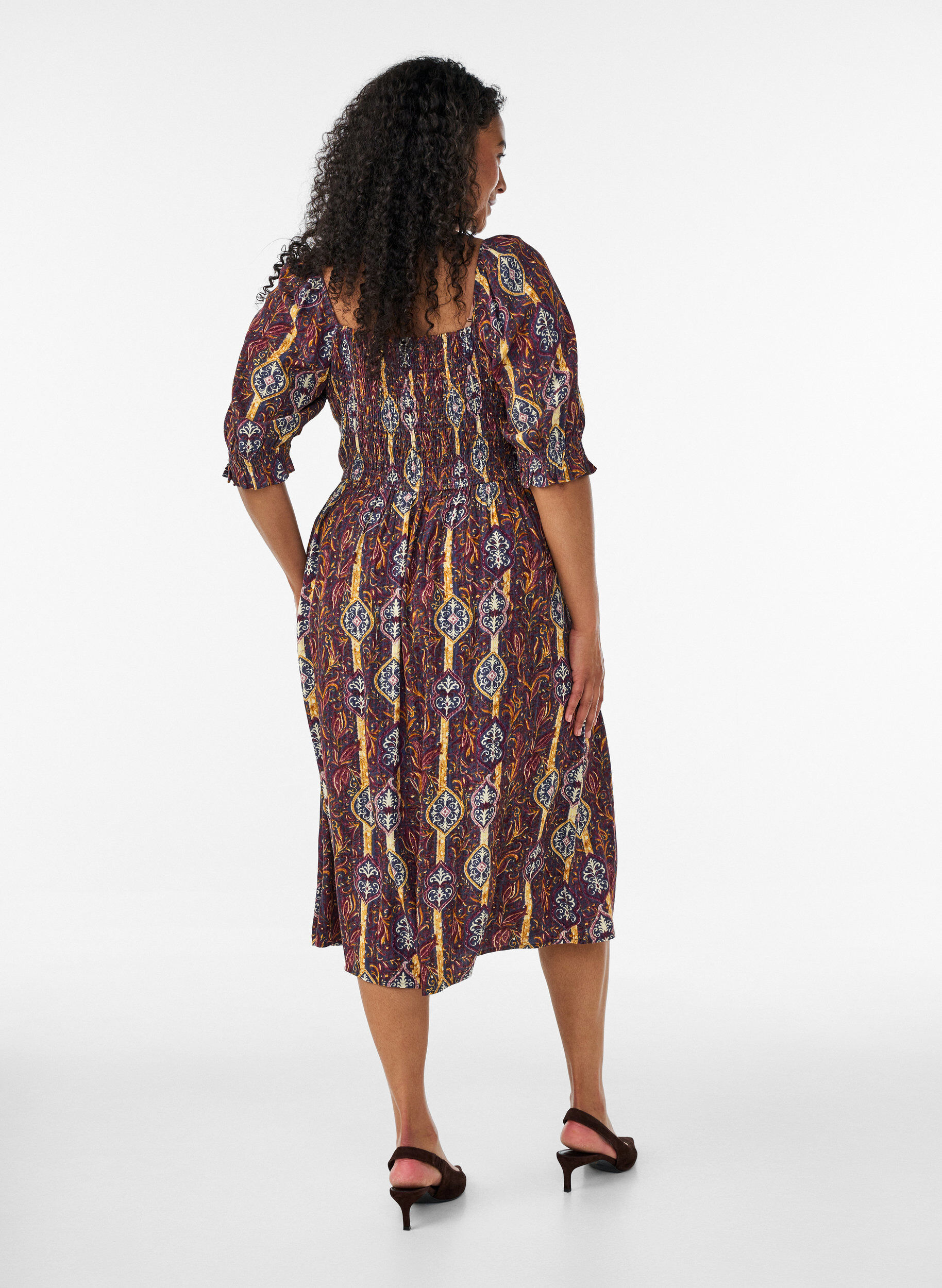 ZizziKes&auml;mekko viskoosista paisley-kuosilla, Violetti, Model image number 1
