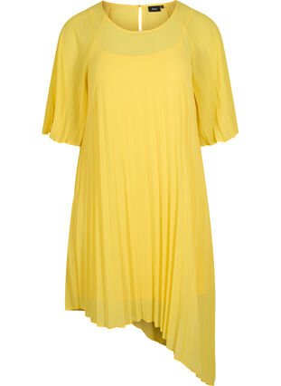 A-mallinen mekko 2/4-hihoilla, Primrose Yellow, Packshot image number 0