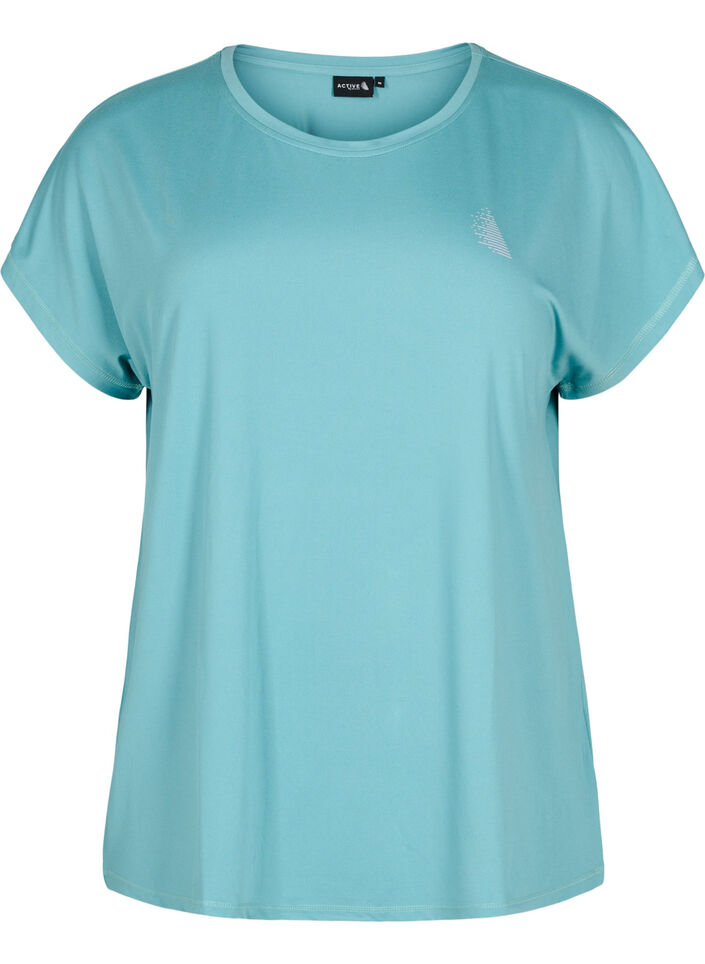 Yksivärinen treenipaita, Vihreä, Packshot image number 0