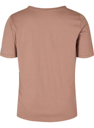 T-paita ekologisesta puuvillasta v-aukolla, Deep Taupe, Packshot image number 1