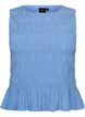 Smokkitoppi venep&auml;&auml;ntiell&auml; ja peplum-helmalla, Sininen, Packshot image number 0