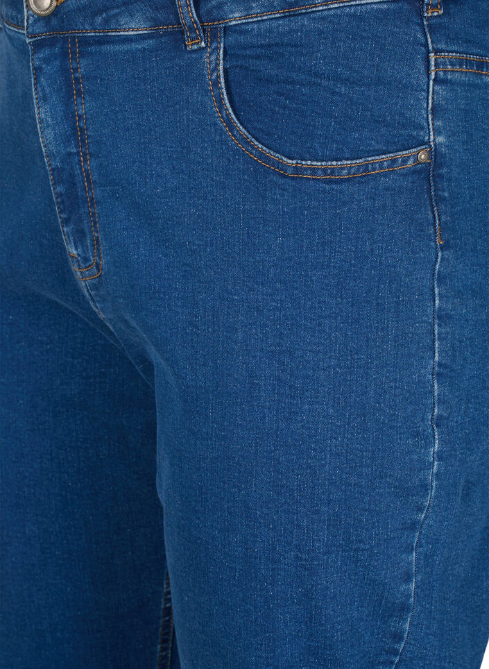 Cropped Vera -farkut, joissa on suora istuvuus, Sininen, Packshot image number 2