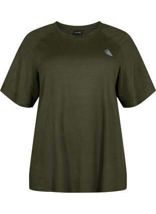 Lyhythihainen t-paita treeniin pyöreällä pääntiellä, Forest Night, Packshot image number 0