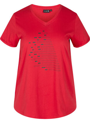 Puuvillainen t-paita treeniin painatuksella, Haute Red, Packshot image number 0