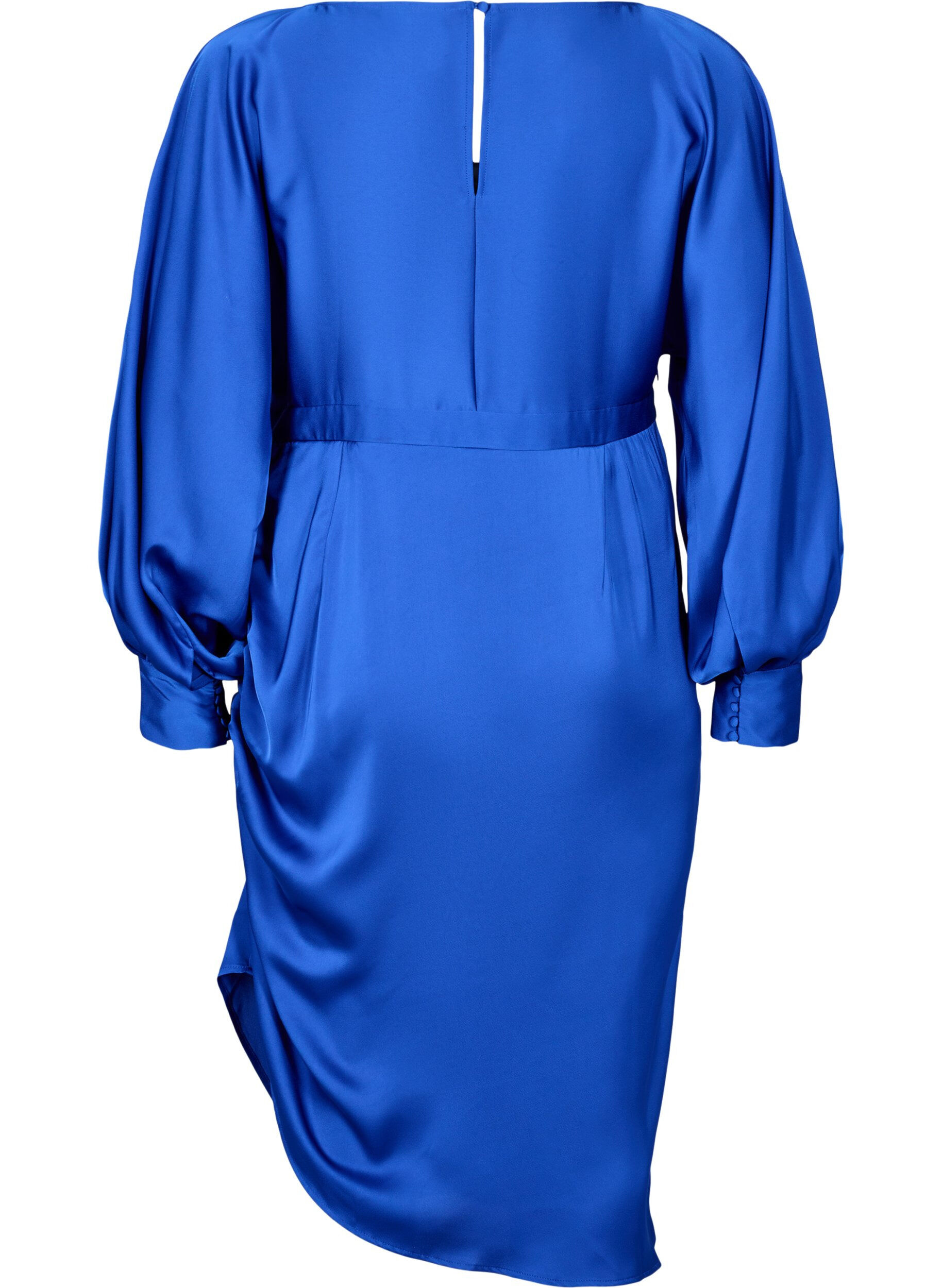 Zizzi Satiini mekko puffihihoilla, Surf the web, Packshot image number 1