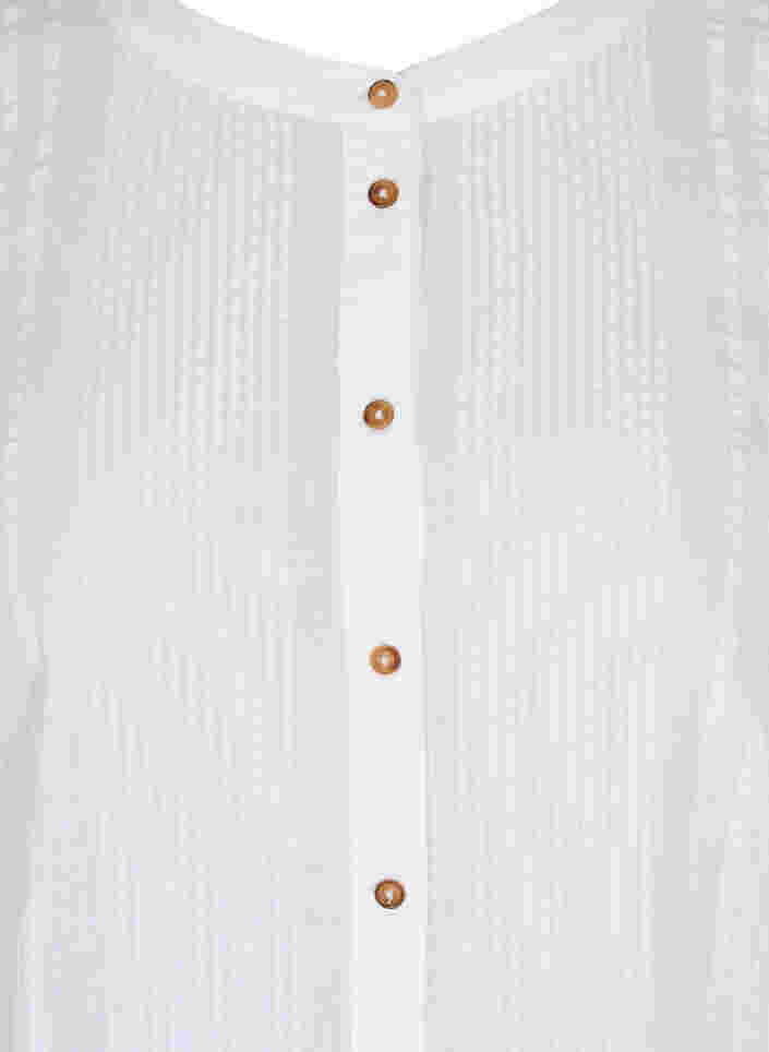 Puuvillainen paitamekko 3/4-hihoilla, Bright White, Packshot image number 2
