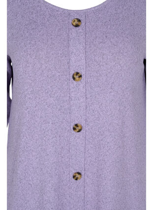 Pusero napeilla ja 3/4-hihoilla , Purple Melange, Packshot image number 2