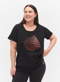 T-paita printillä treeniin , Black w. Copper Foil, Model