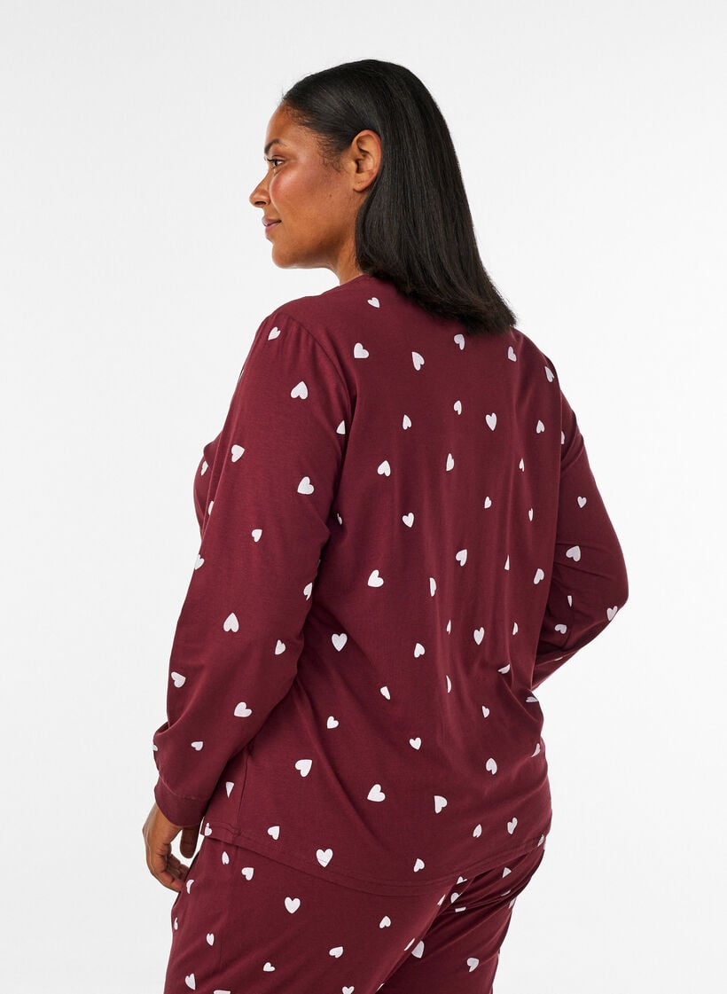 Y&ouml;paita printill&auml;, Punainen, Model image number 2