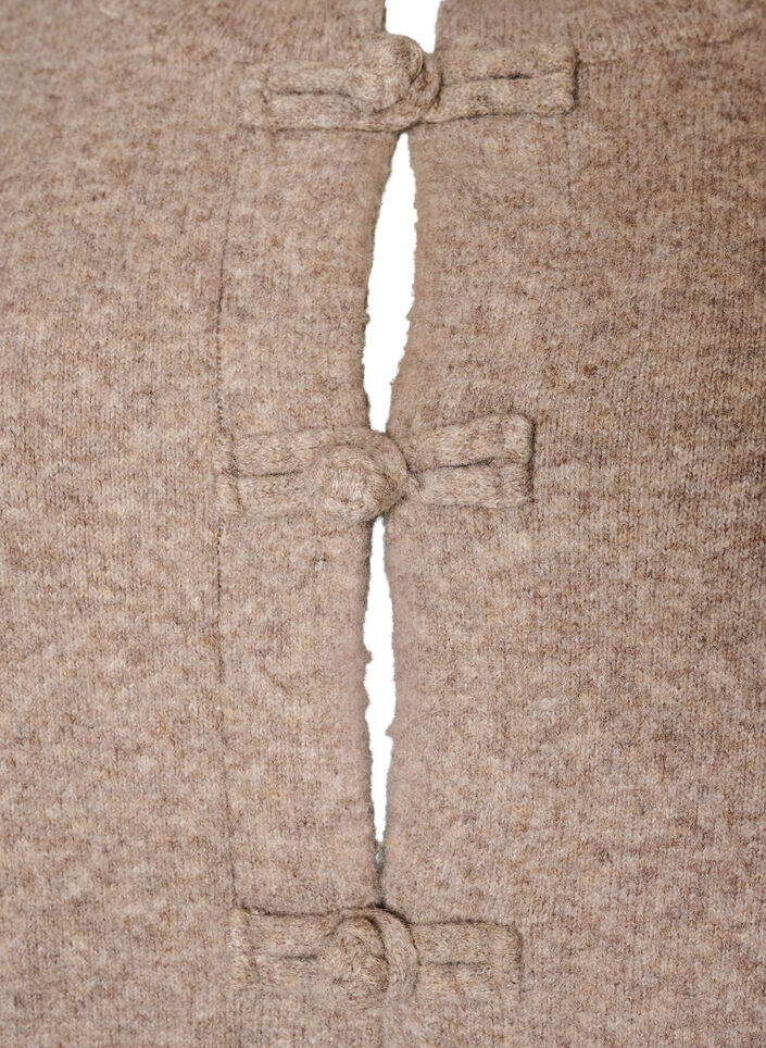 Neuletakki solmukiinnityksill&auml;, Beige, Packshot image number 2