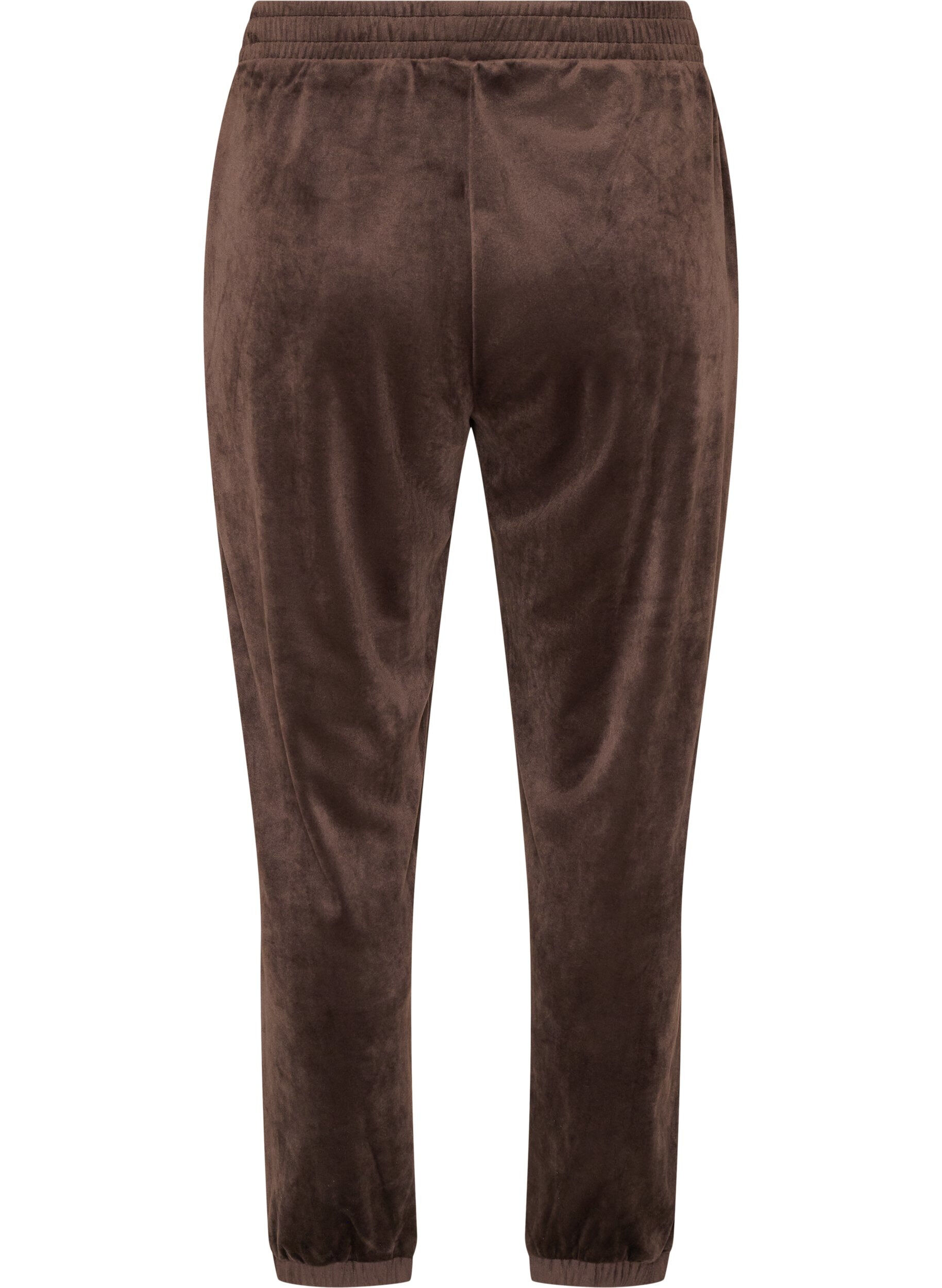ZizziRennot velourhousut, Ruskea, Packshot image number 1