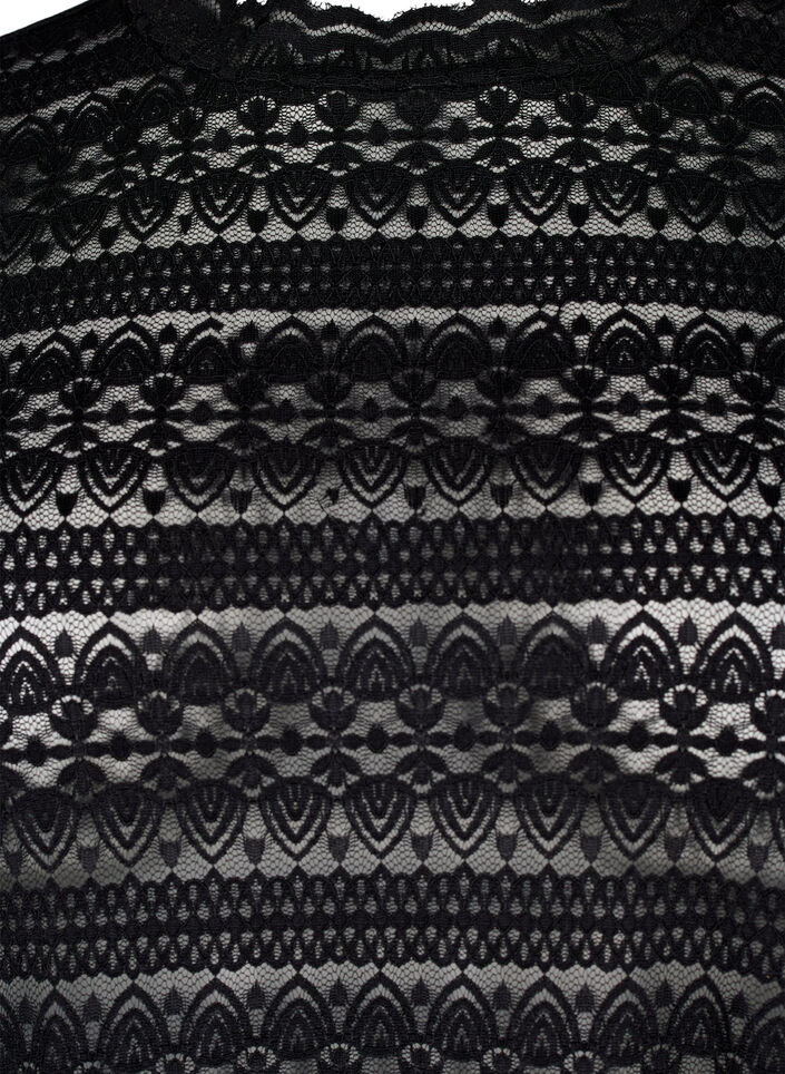 Pitkähihainen pitsipusero, Black, Packshot image number 2