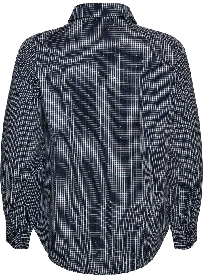 Ruudullinen paita strasseilla, Sininen, Packshot image number 1