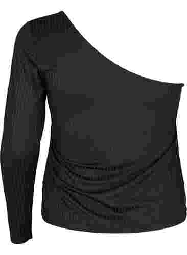 One shoulder -pusero, Black, Packshot image number 1