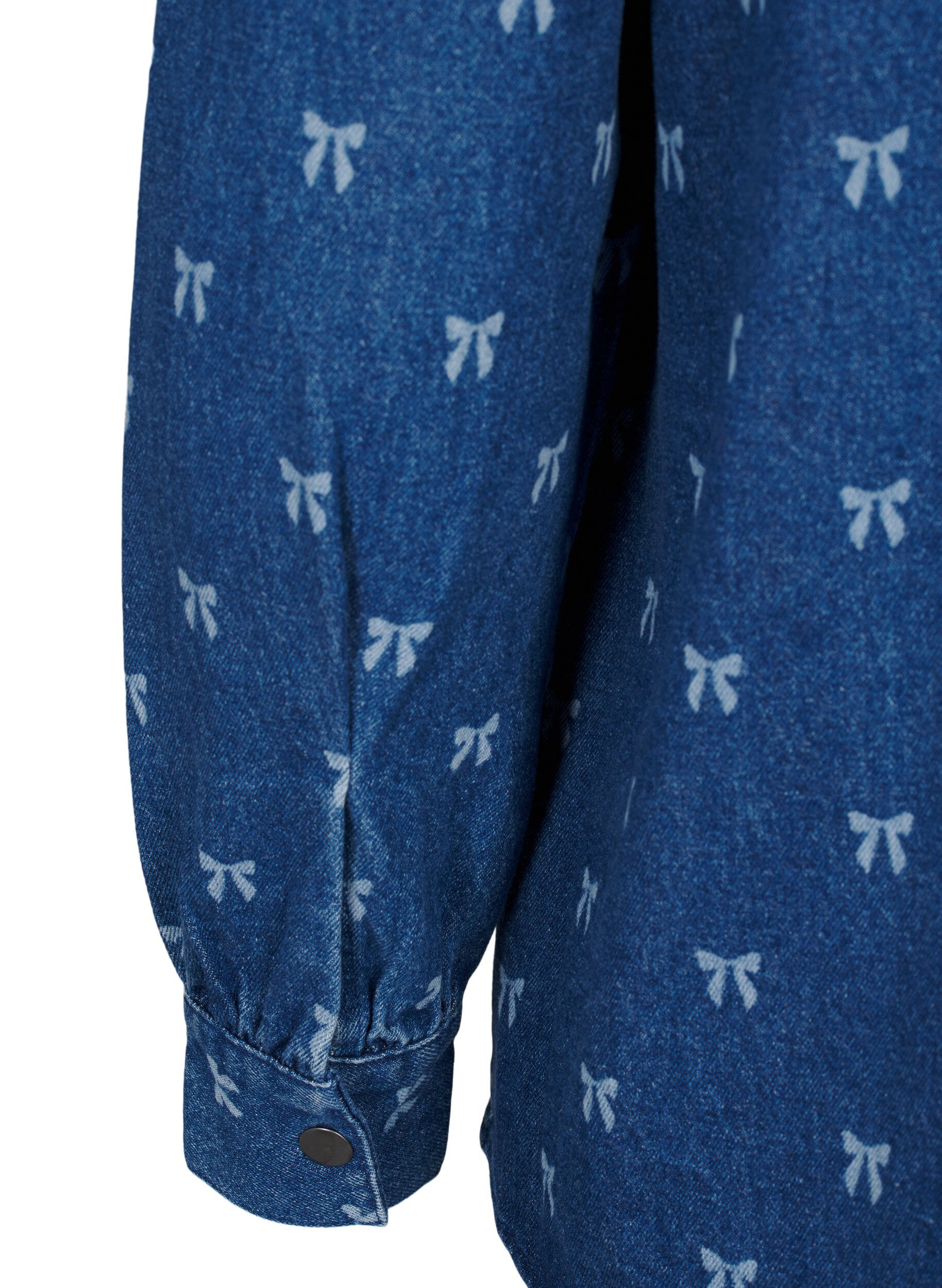 Zizzi Farkkupaita rusetilla, Denim Blue W. Wh.Bow, Packshot image number 3