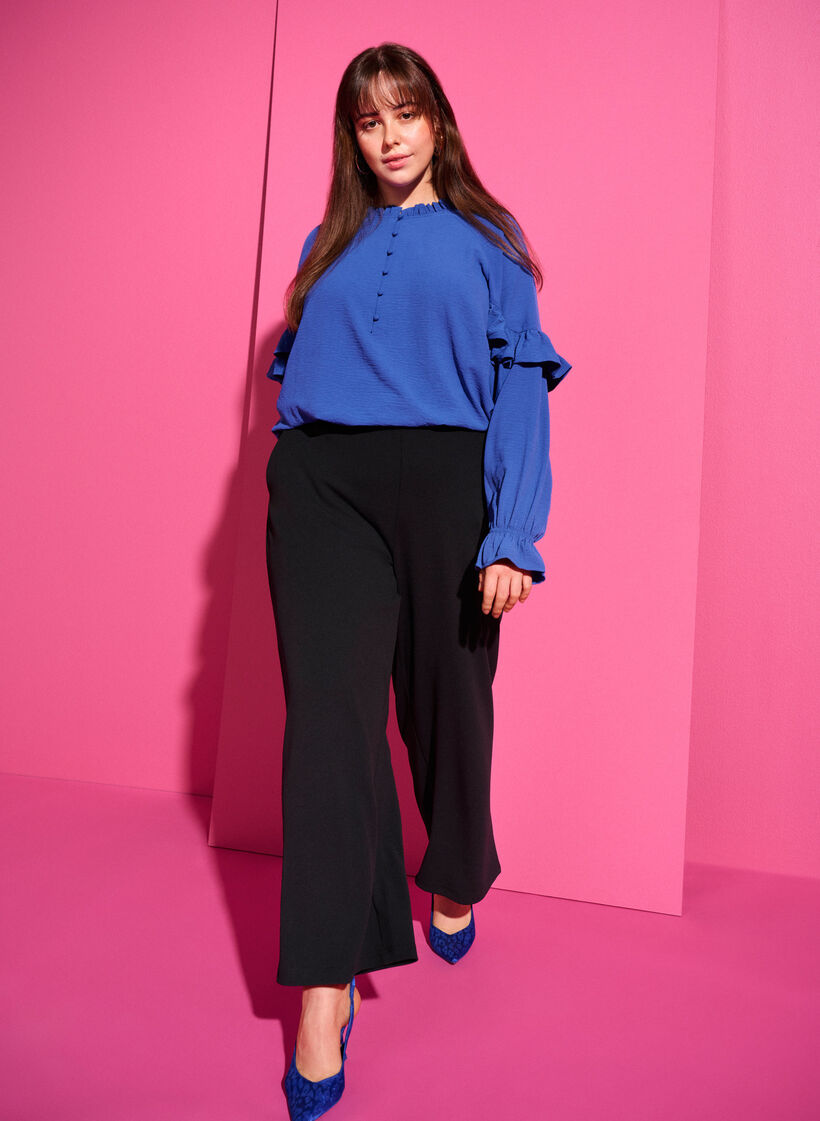 Pusero röyhelöillä ja napeilla, Deep Ultramarine, Image image number 0