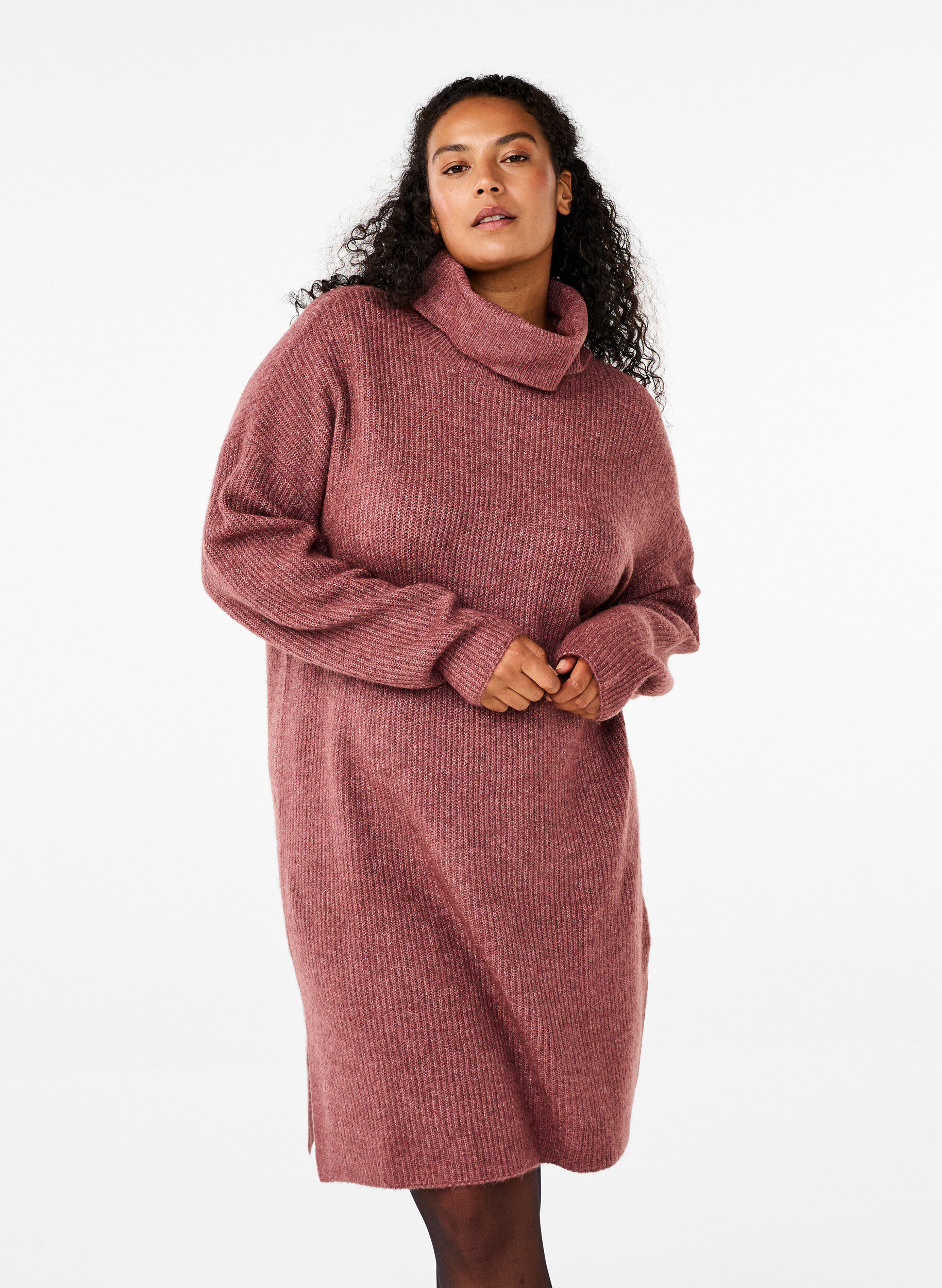 ZizziNeulemekko poolokauluksella, Punainen, Model image number 0