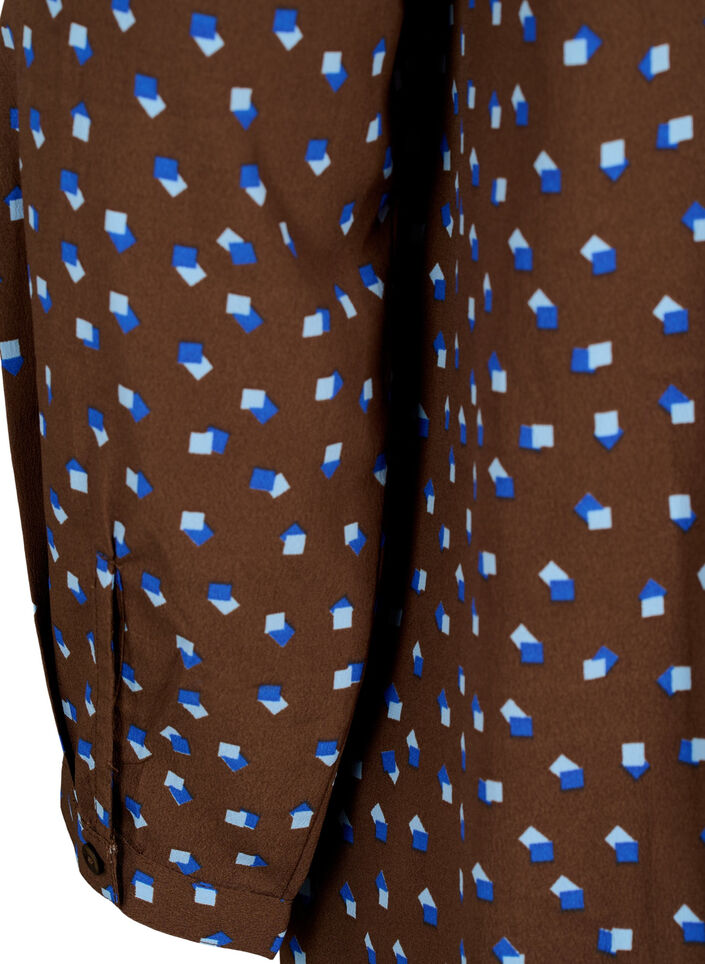 FLASH – Kuvioitu tunika pitkillä hihoilla, Chicory Coffee AOP, Packshot image number 4