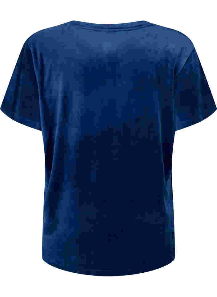 T-paita veluurista, Insignia Blue, Packshot image number 1