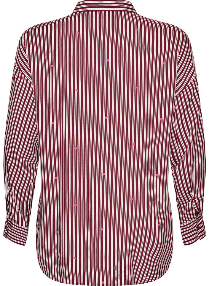 Y&ouml;paita raidoilla ja syd&auml;mill&auml;, Tumma Bordeaux, Packshot image number 1