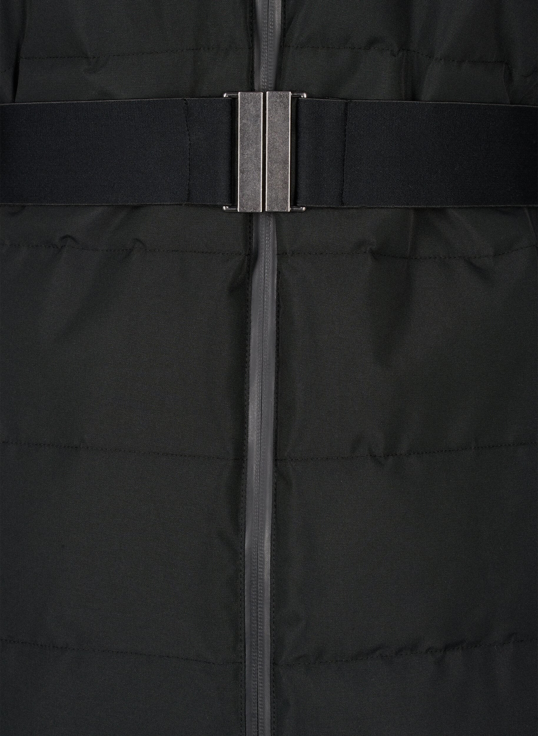 Zizzi Hiihtotakki, jossa on huppu ja vy&ouml;, Black, Packshot image number 3