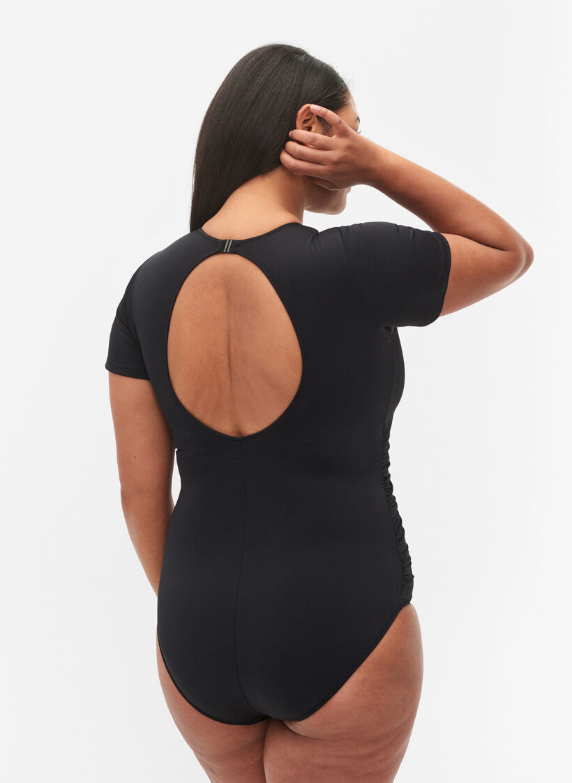 Lyhythihainen uimapuku, Black, Model image number 1