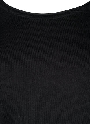 Viskoosineulepusero, jossa on 3/4-pituiset hihat, Black, Packshot image number 2