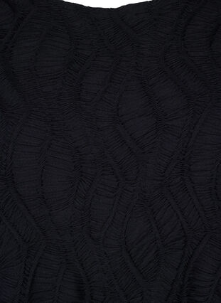 Lyhythihainen teksturoitu pusero, Black, Packshot image number 2