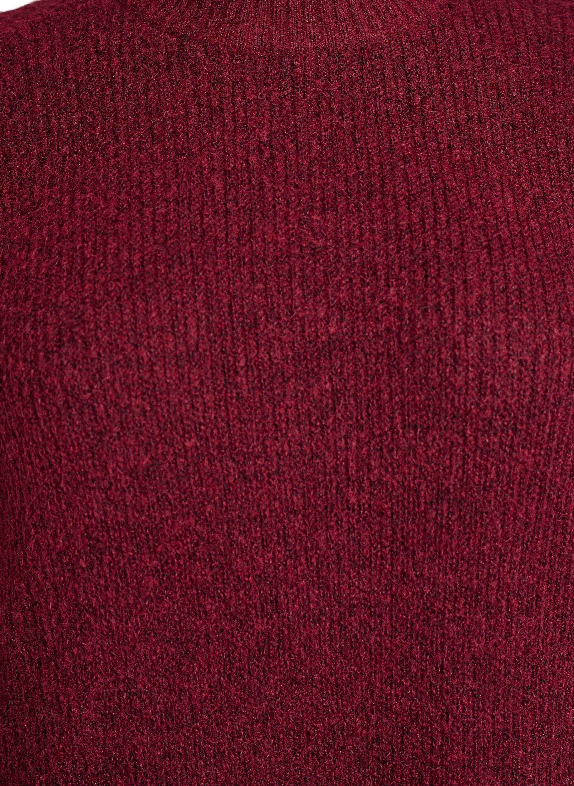 Zizzi Pitk&auml; neulemekko korkealla kauluksella, Punainen, Packshot image number 2