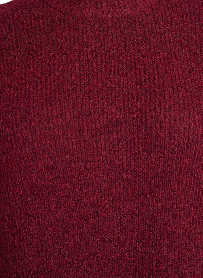 Pitkä neulemekko korkealla kauluksella, Punainen, Packshot image number 2