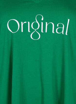 Puuvillainen t-paita tekstiprintillä ja v-pääntiellä, Jolly Green ORI, Packshot image number 2