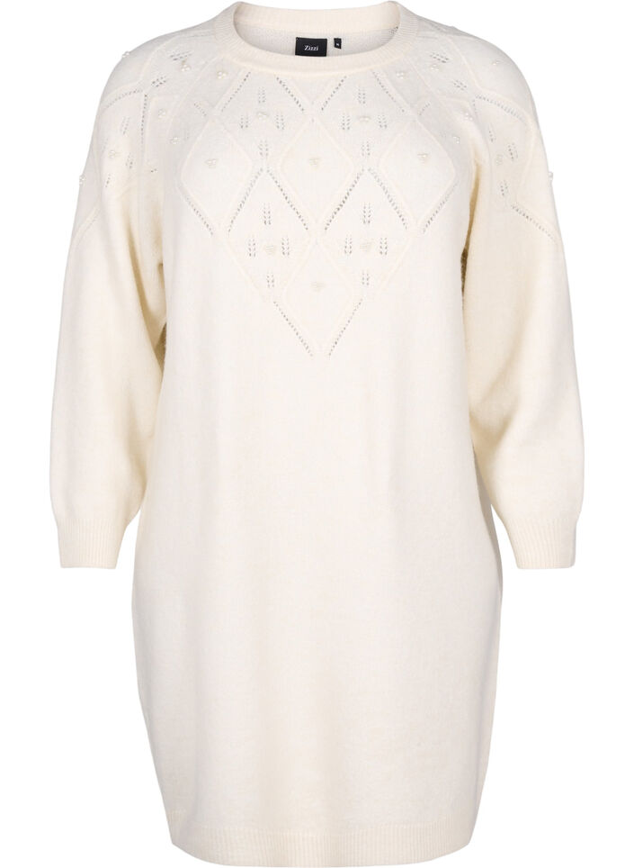 Neulottu mekko, jossa on kuvio ja helmiä, Birch Mel., Packshot image number 0