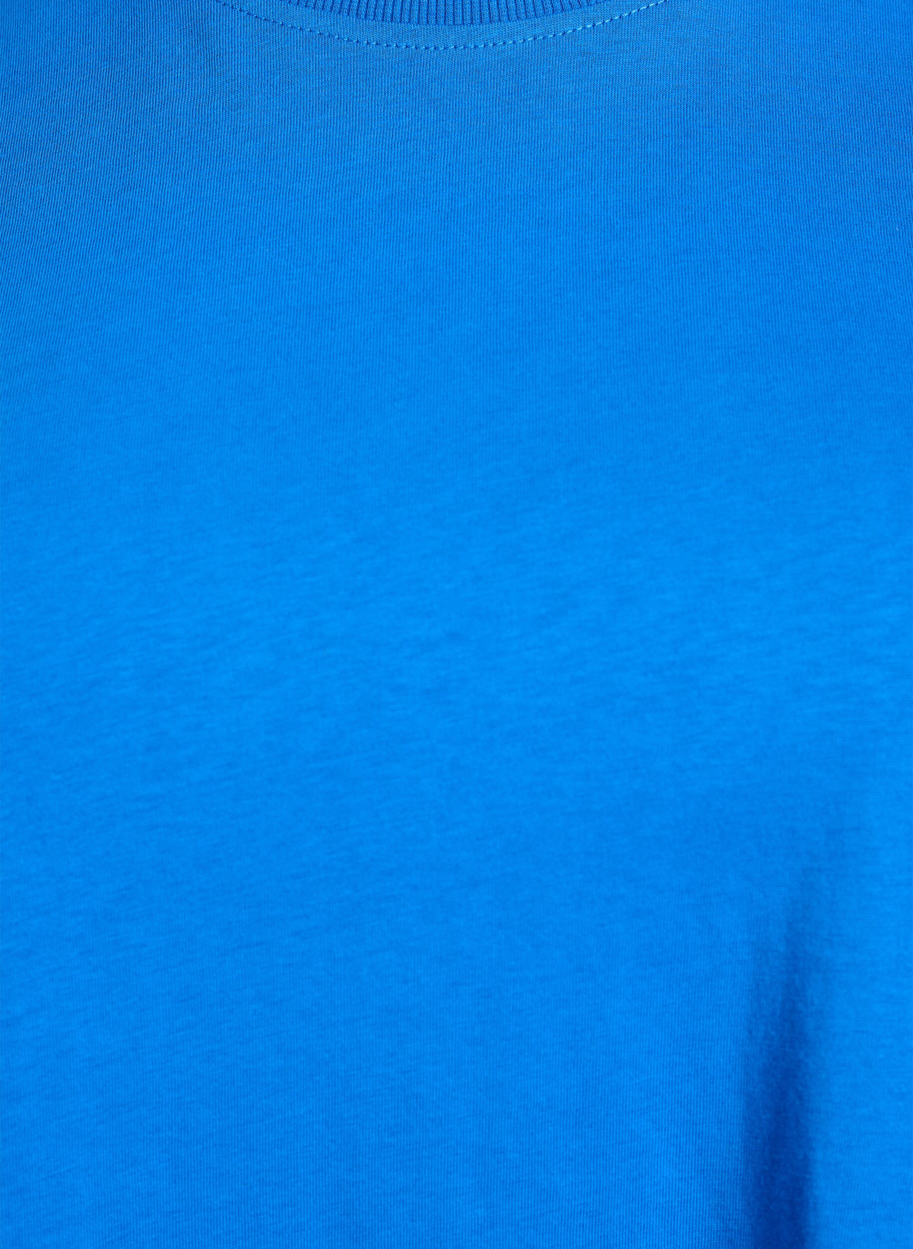 ZizziPuuvillainen perus-T-paita, jossa on py&ouml;re&auml; kaula-aukko, Sininen, Packshot image number 2