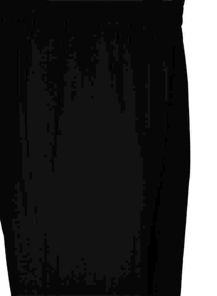 Väljät housut viskoosisekoitteesta joustoreunuksella, Black, Packshot image number 2