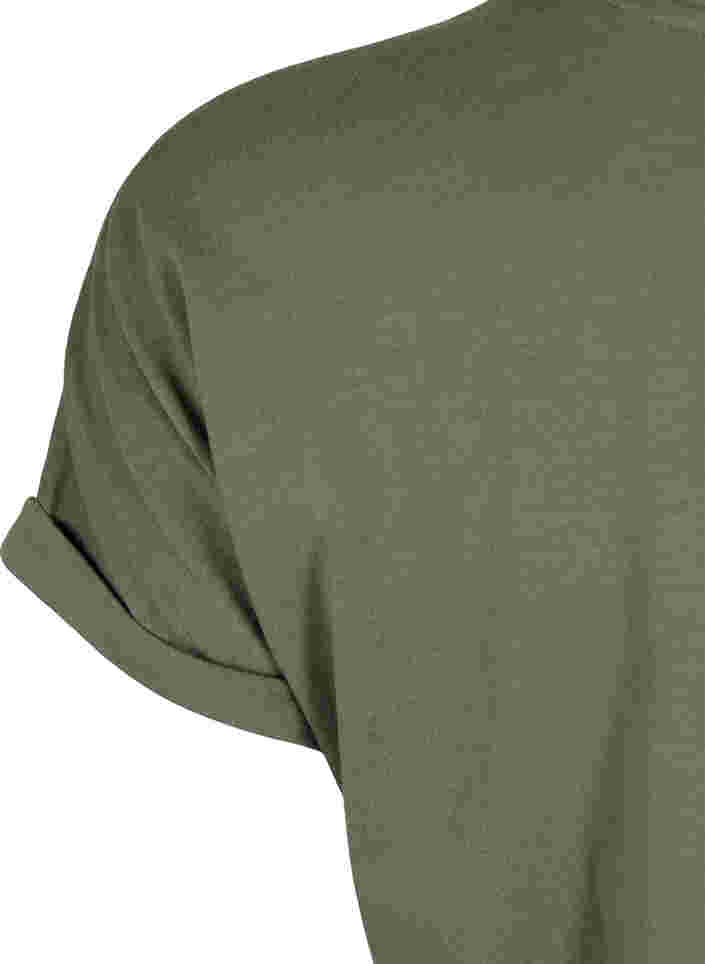 Lyhythihainen t-paita puuvillasekoitteesta, Dusty Olive, Packshot image number 3