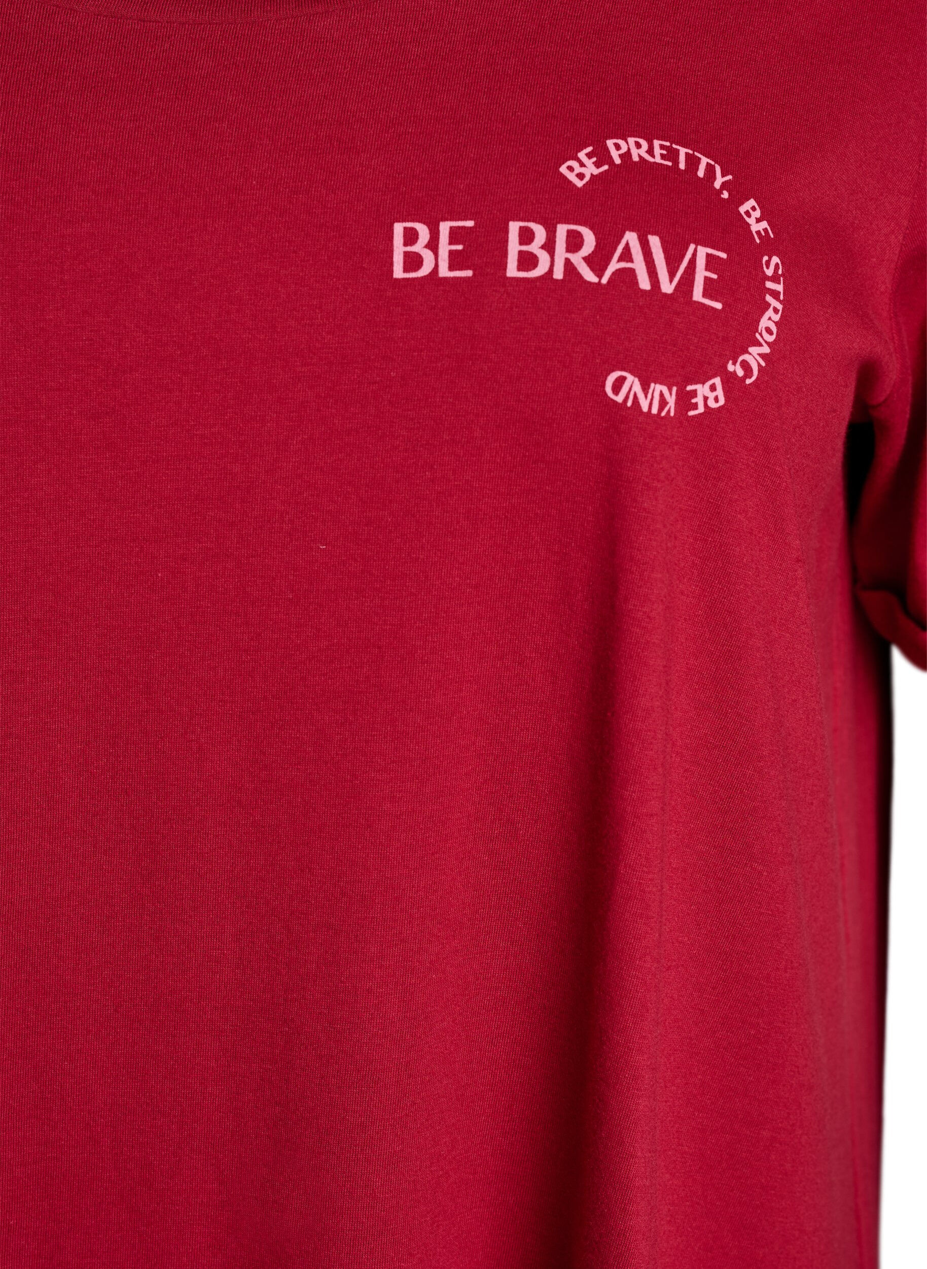 Zizzi Lyhythihainen y&ouml;paita luomupuuvillaa, Punainen, Packshot image number 2