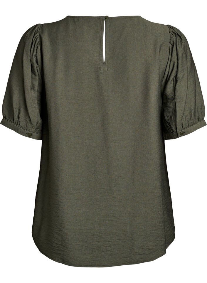 Viskoosipusero, jossa 1/2 hihat, Vihreä, Packshot image number 1