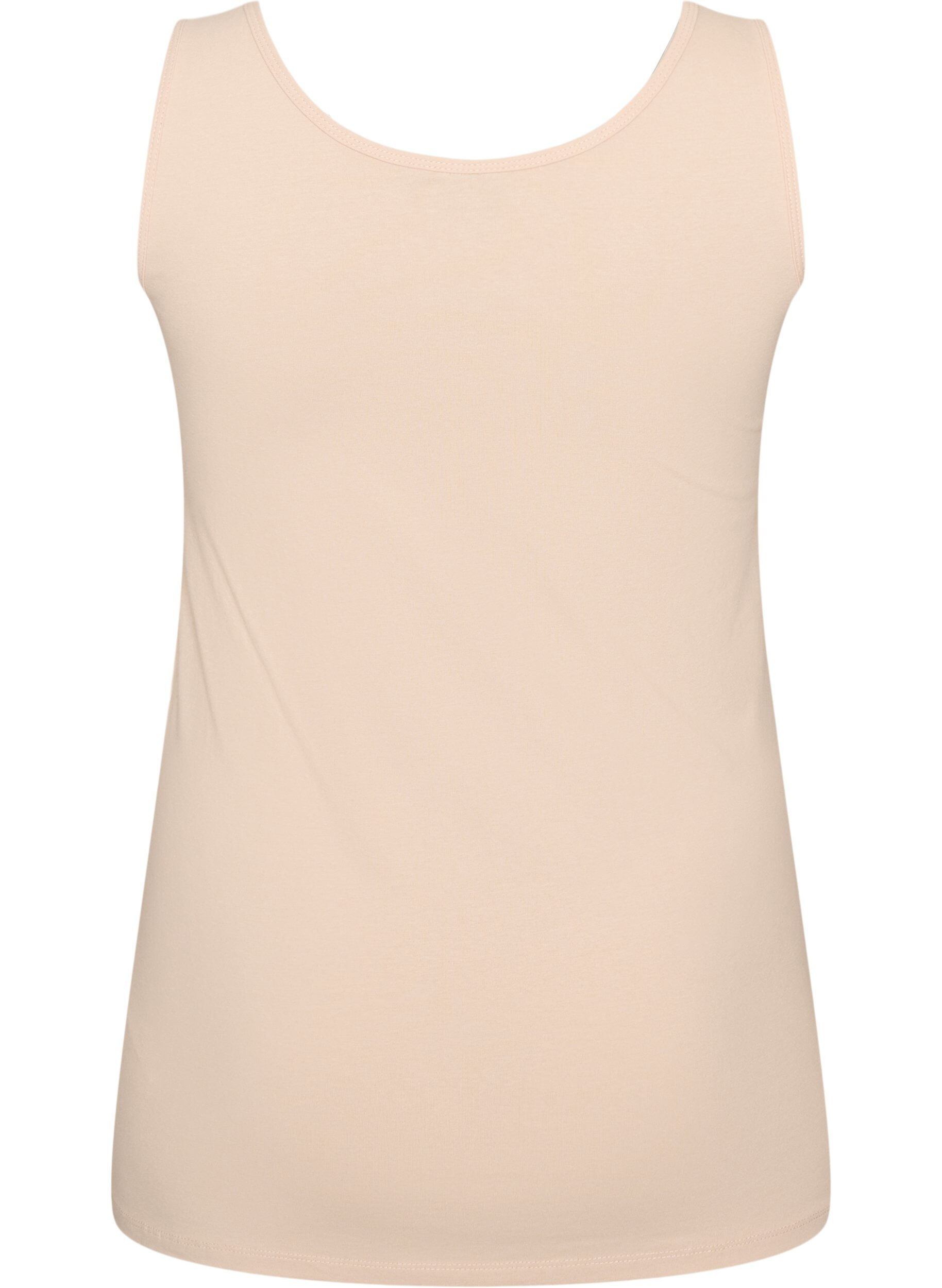 ZizziYksiv&auml;rinen perus paita puuvillasta, Beige, Packshot image number 1