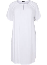 Lyhythihainen mekko viskoosista, Bright White