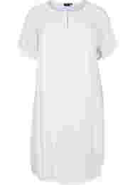 Lyhythihainen mekko viskoosista, Bright White