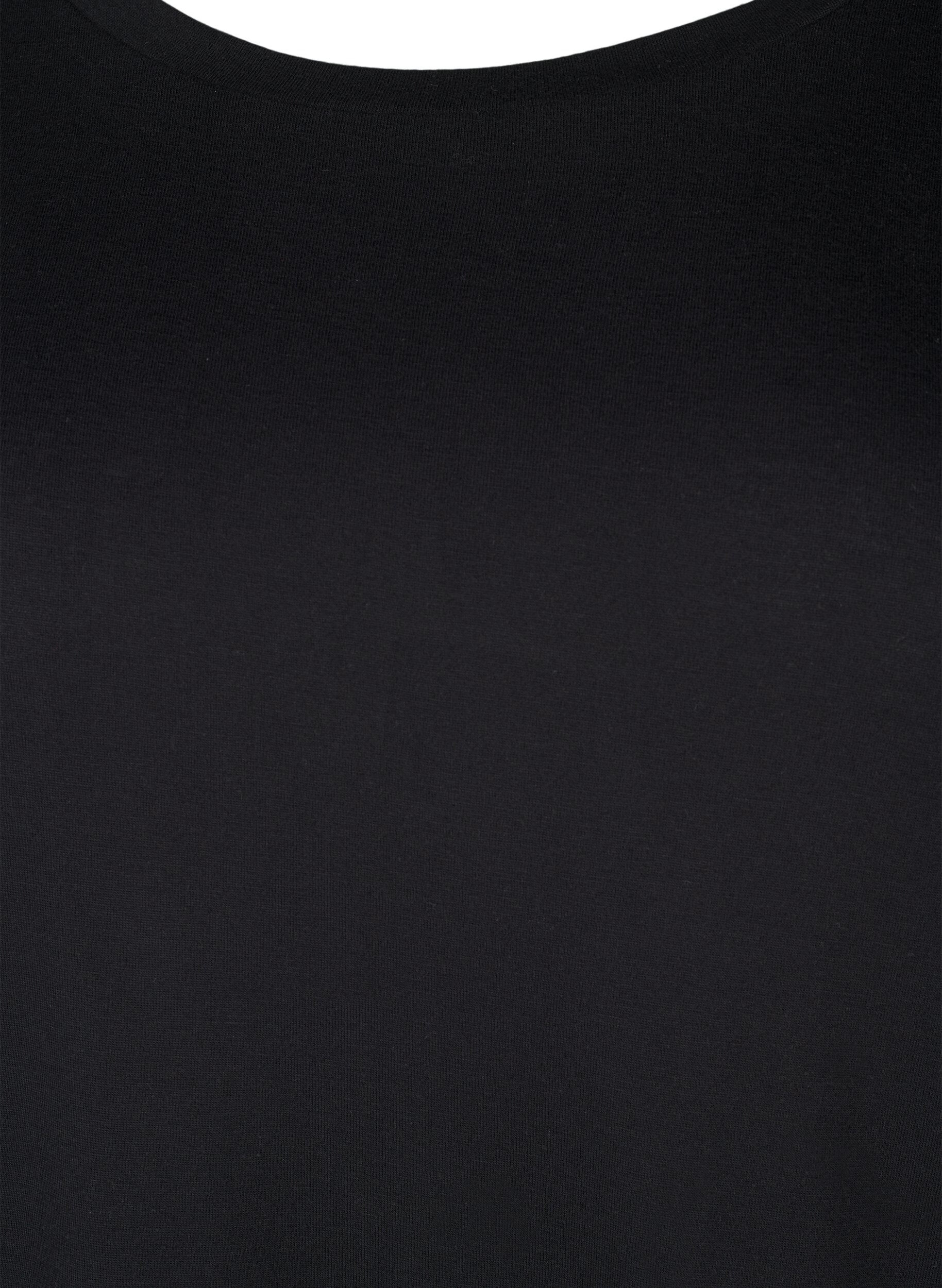 Zizzi T-paita villaa ja viskoosia, Black, Packshot image number 2