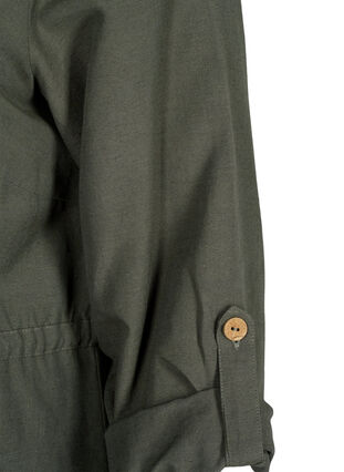 taskullinen paita pellavasekoitetta, Thyme, Packshot image number 4