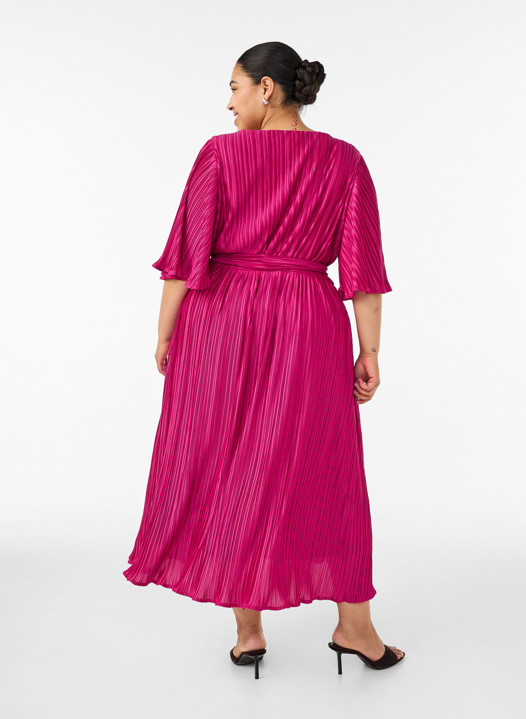 ZizziLaskosteltu midimekko lepakkohihoilla, Vaaleanpunainen, Model image number 1