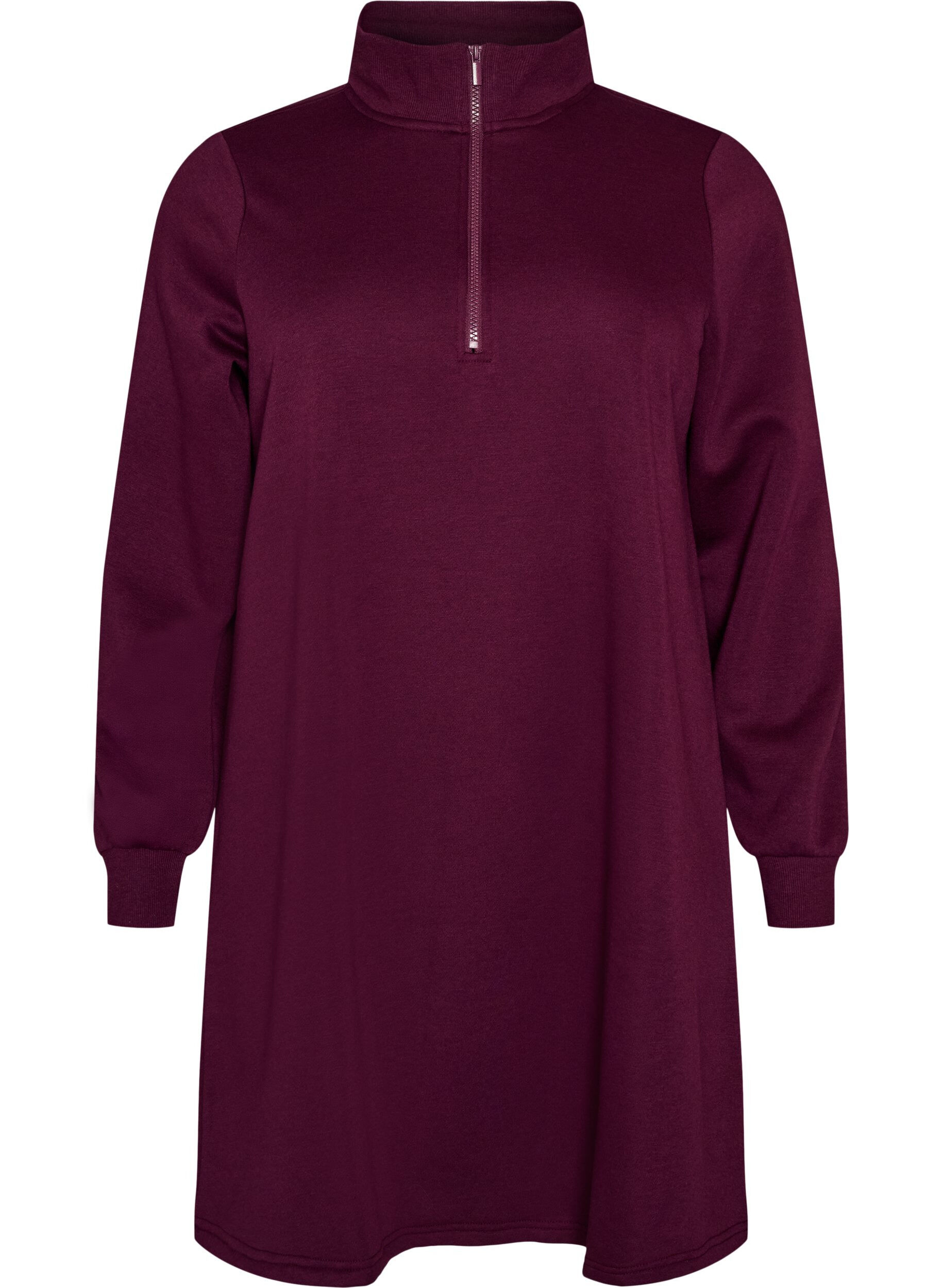 ZizziCollegepaitamekko korkealla ribbikauluksella ja vetoketjulla, Violetti, Packshot image number 0