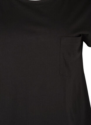 Ekologisesta puuvillasta valmistettu t-paita rintataskulla, Black, Packshot image number 2