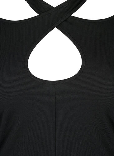 Leikattu pusero pitkillä hihoilla, Black, Packshot image number 2