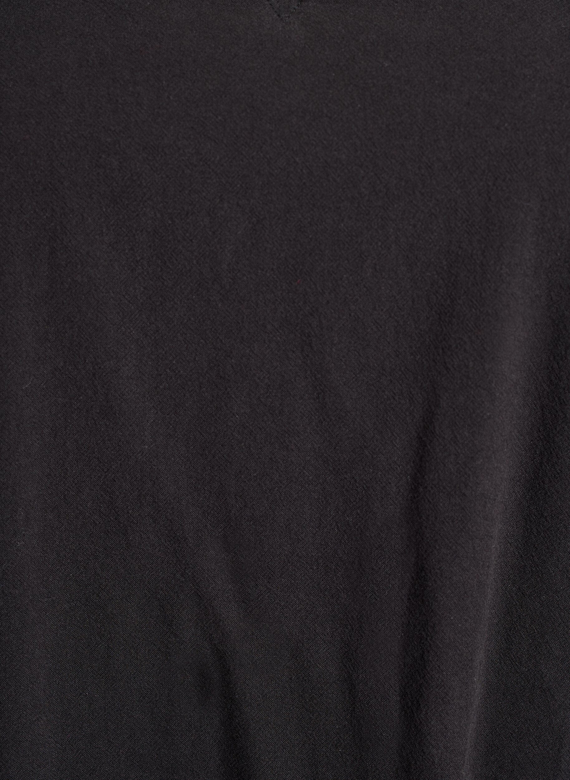 Zizzi Lyhyt puuvillamekko V-p&auml;&auml;ntiell&auml;, Musta, Packshot image number 2