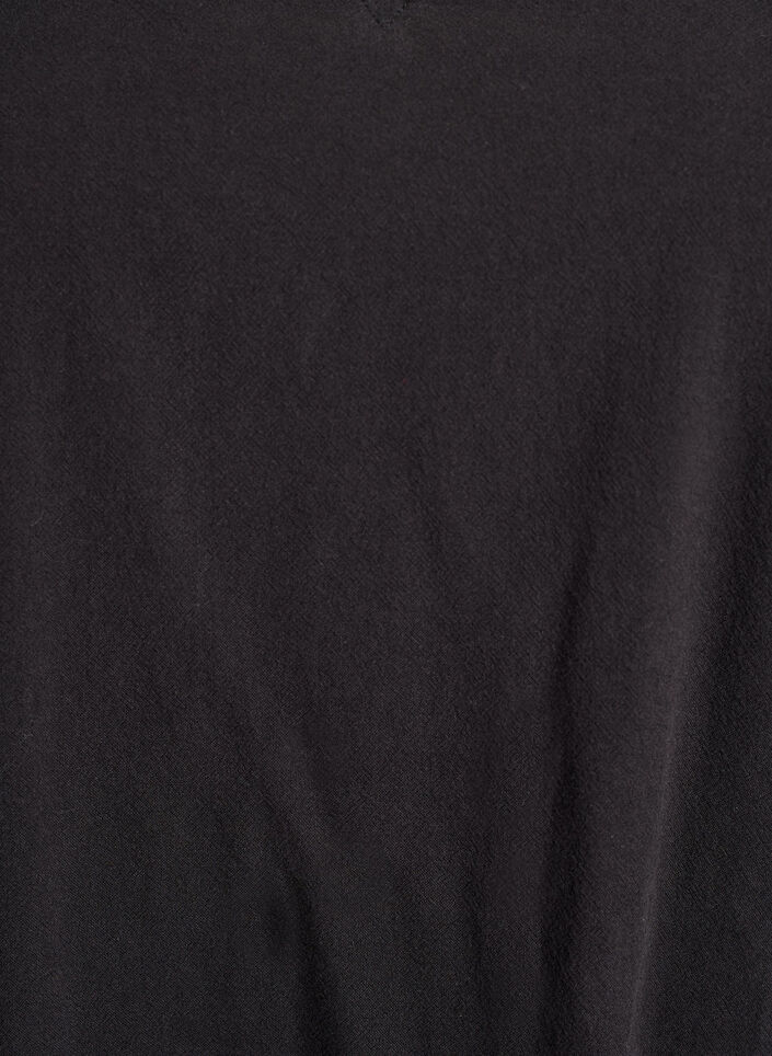 Lyhyt puuvillamekko V-pääntiellä, Musta, Packshot image number 2